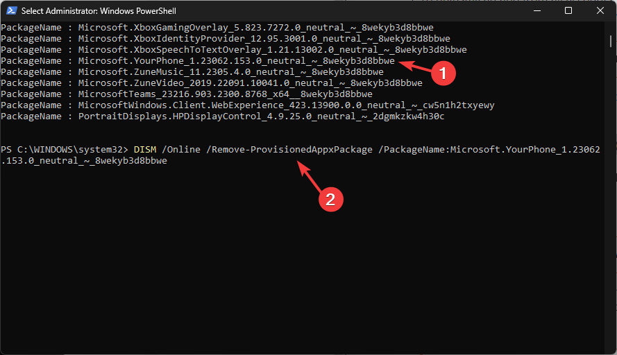 powershell_remover aplicativos Windows 11 comando DISM