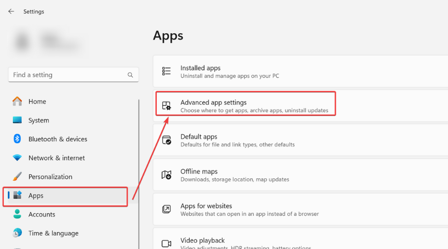 Erweiterte App-Einstellungen in Windows