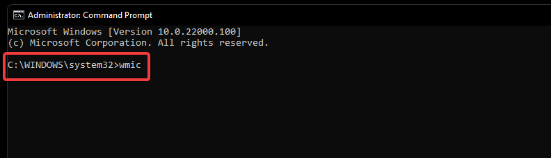 run wmic command