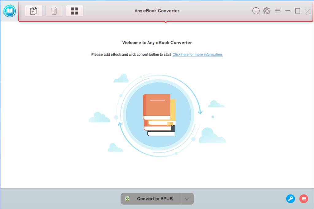 Benutzeroberfläche von Any eBook Converter analysieren