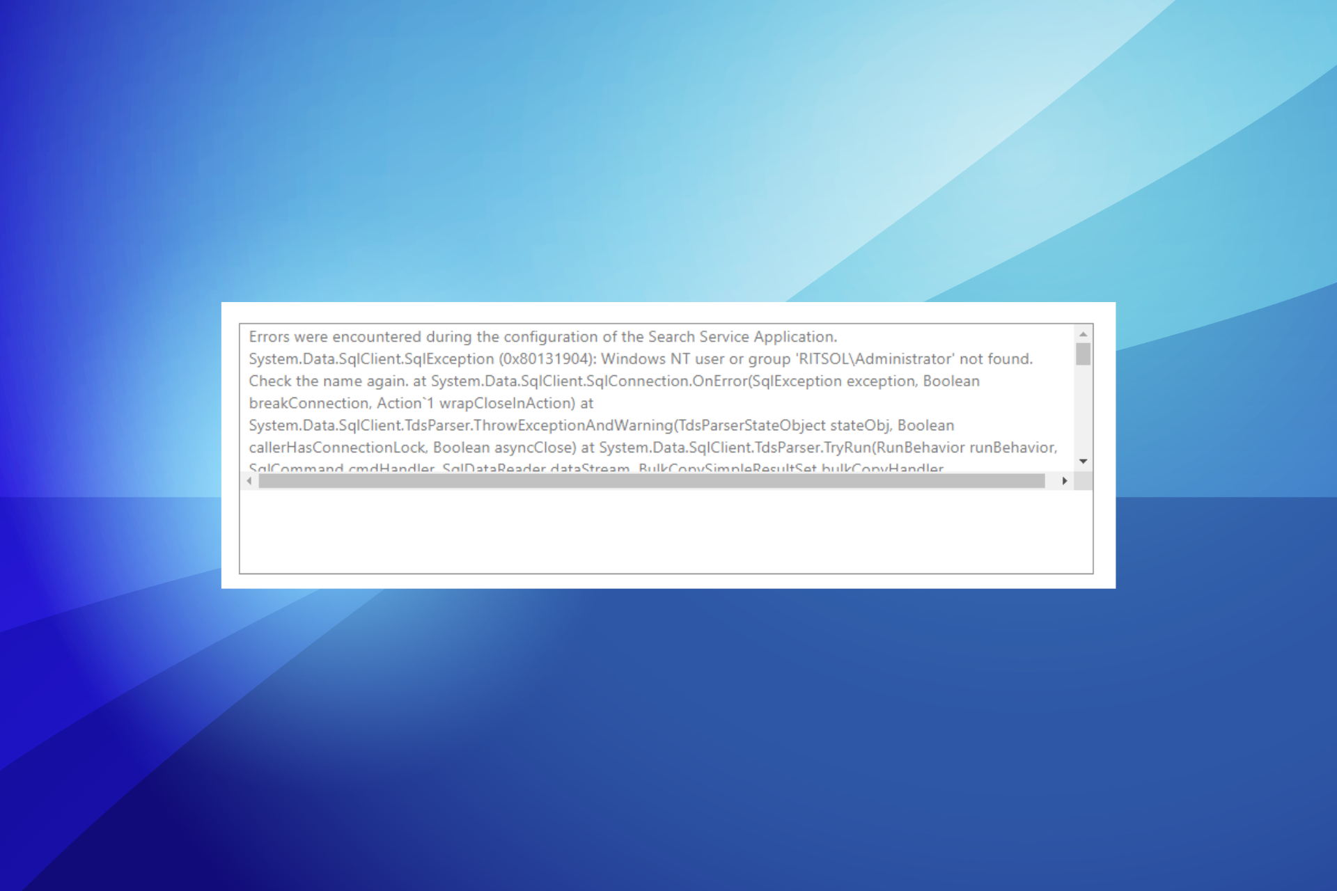 fix 0x80131904 SQL Fehler