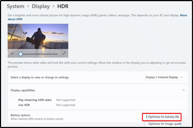 배터리 소모 hdr 설정 최적화
