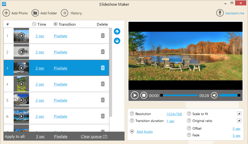 icecream slideshow maker dashboard