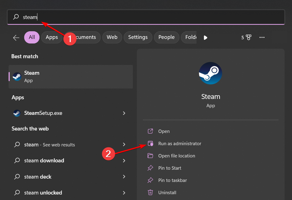 steam-admin steam game launches then closes