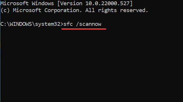 Esegui la scansione SFC per riparare il recupero errore windows 11