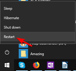 restart PC Corrupt user profile registry key