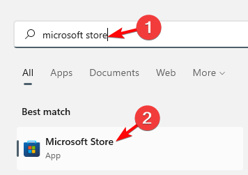 search for microsoft store