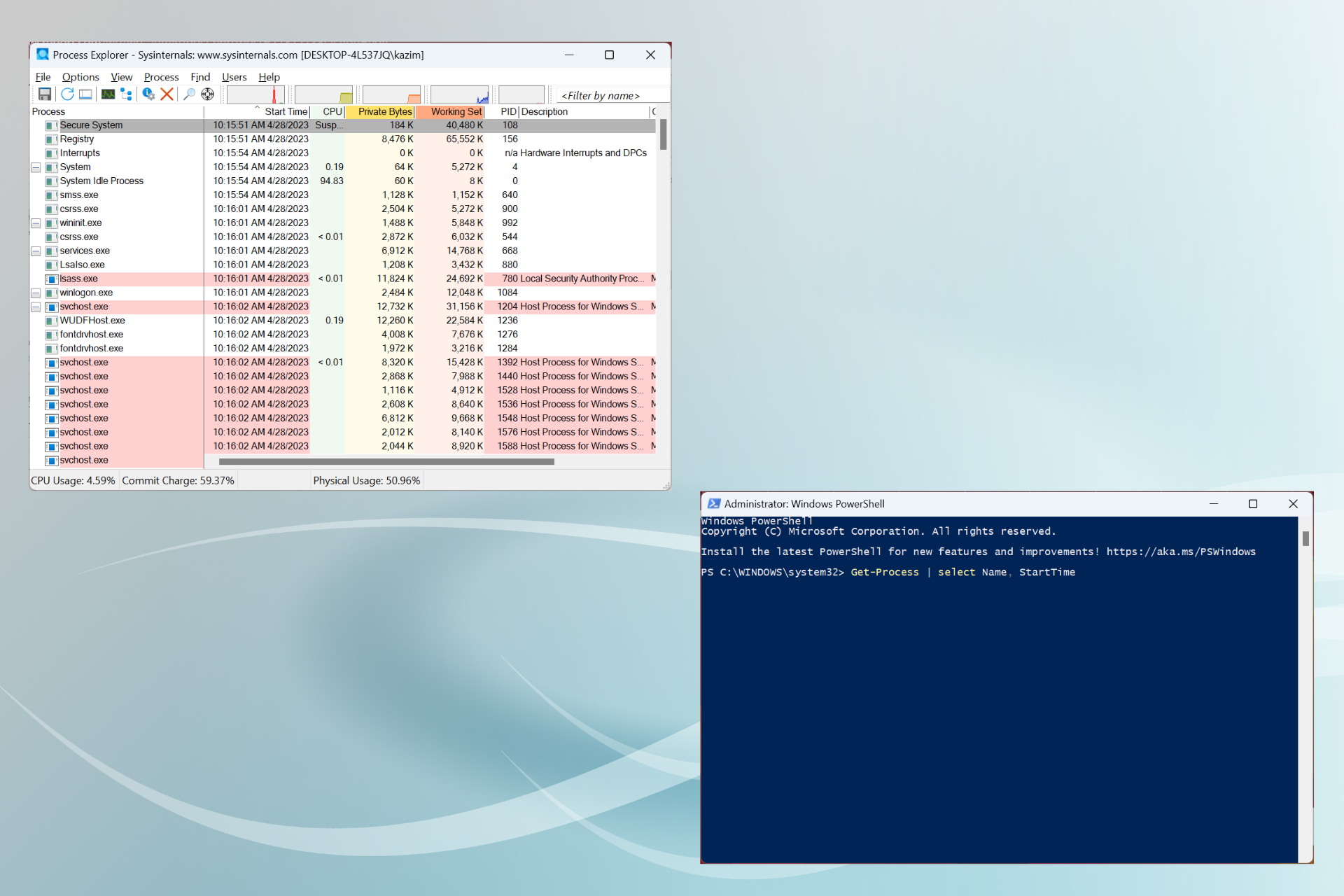 Prozessstartzeit in Windows herausfinden