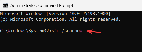esegui comando sfc /scannow