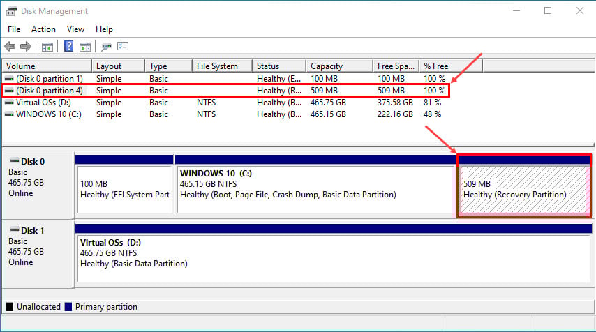 Recuperação do Gerenciamento de Disco do Windows 10