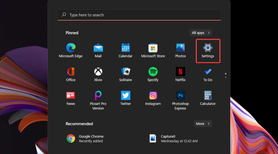 press the windows key and navigate to settings