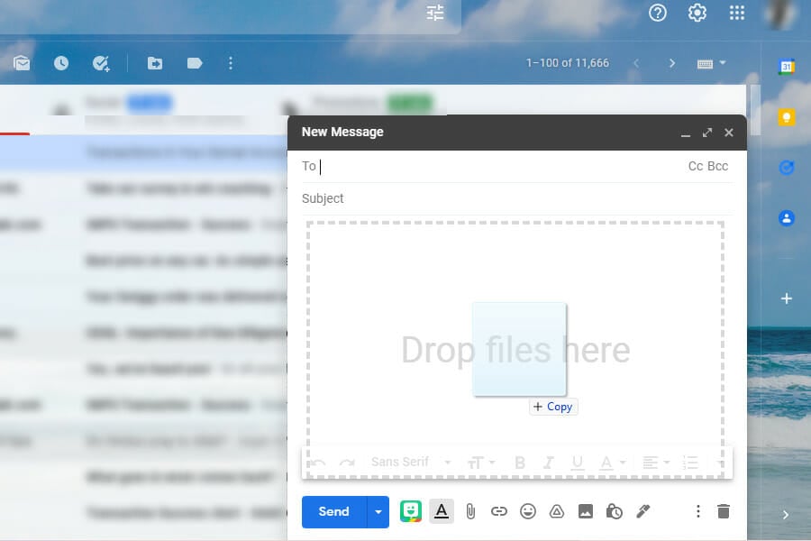 Solte o clique esquerdo para soltar o arquivo no Windows 11