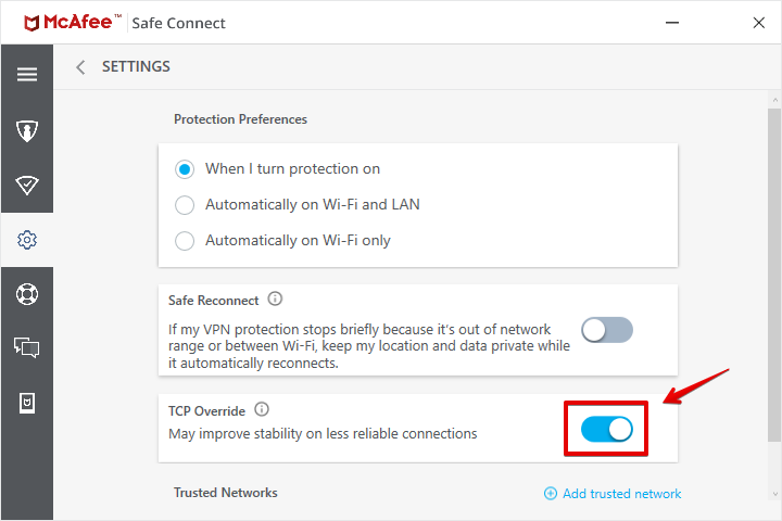TCP Override