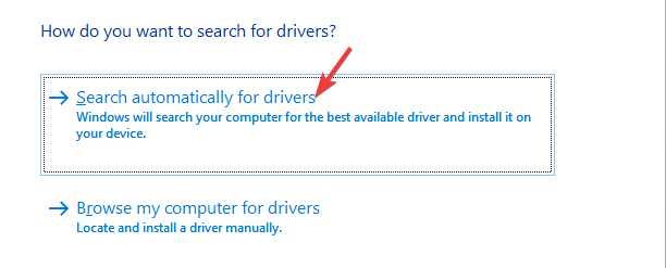 Search automatically for drivers