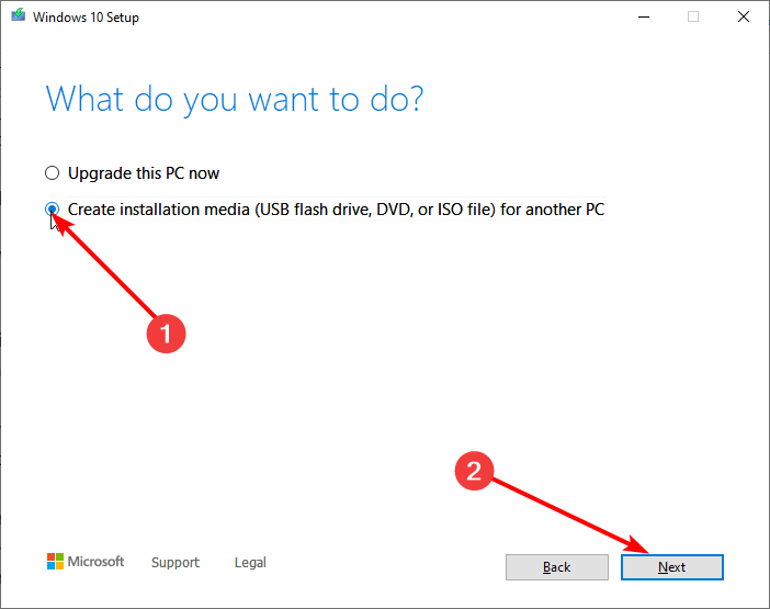 créer une installation insérez votre support d'installation ou de récupération Windows