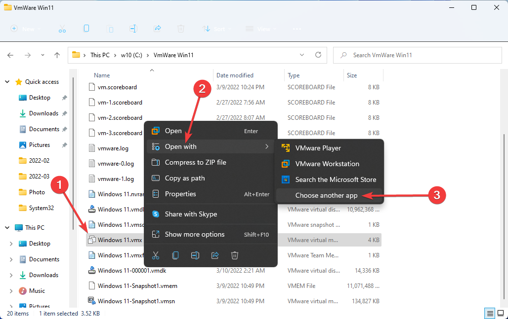 Open VMX file