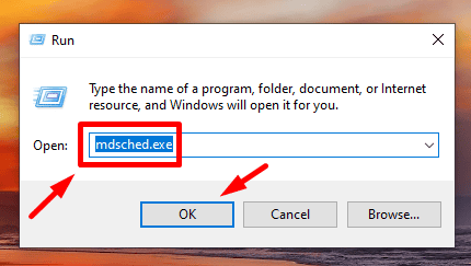 Geben Sie mdsched.exe ein