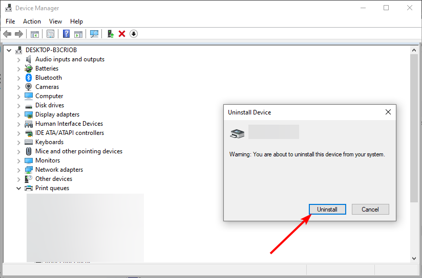 uninstalll button