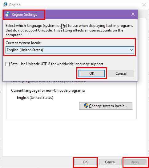 Apply locale changes