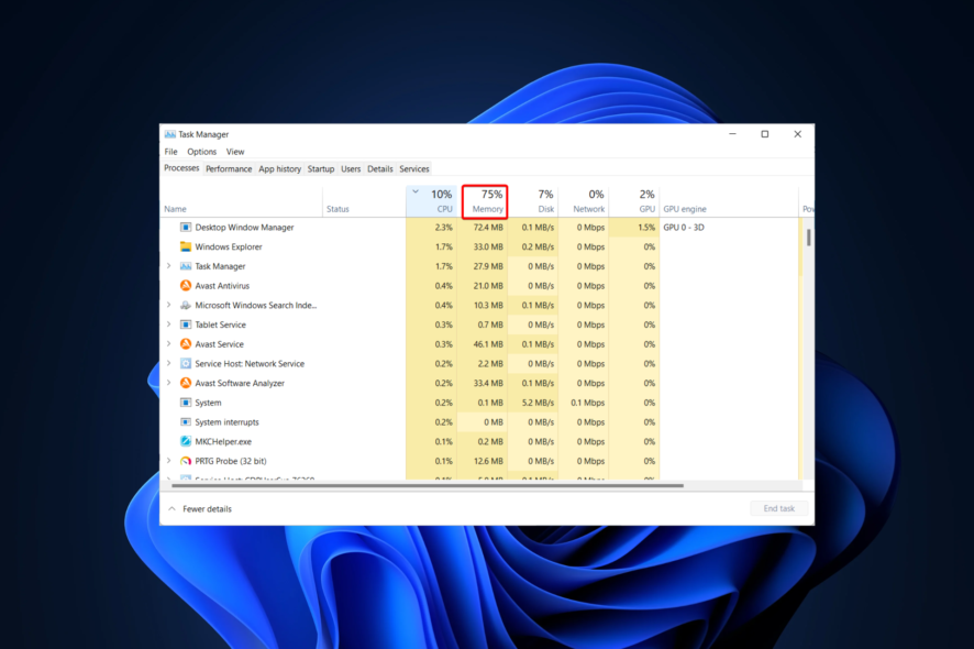 ram-w11 alto uso de ram en windows 11
