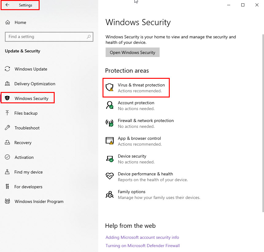 Windows-Sicherheit