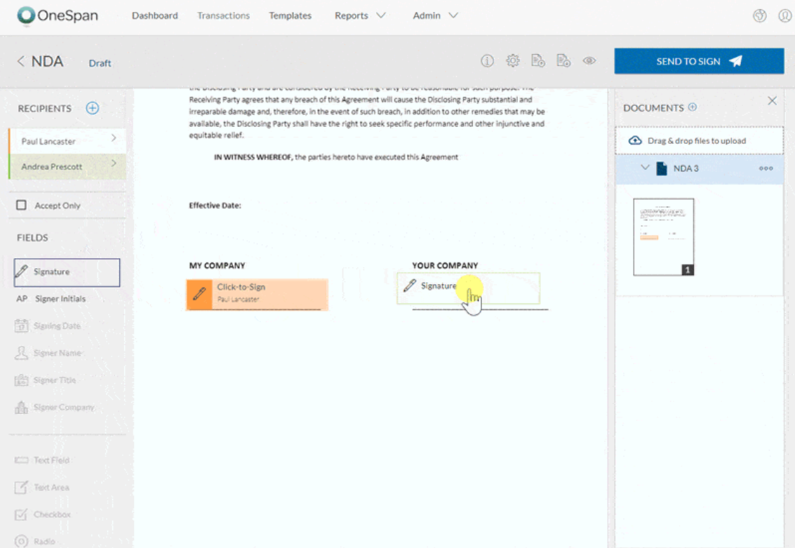 OneSpan Sign eSignature  - Лучшее программное обеспечение для подписи на ПК