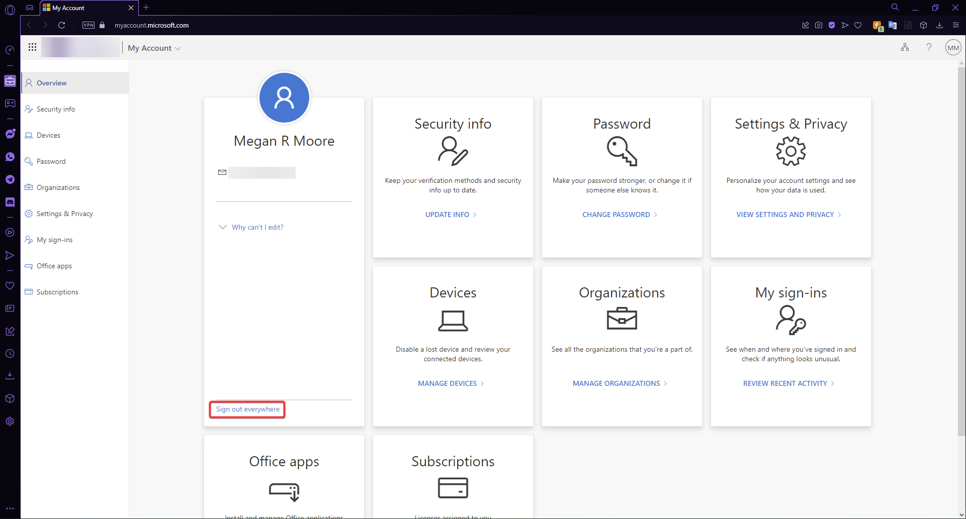 Déconnexion pour corriger la non-synchronisation du thème windows 11.