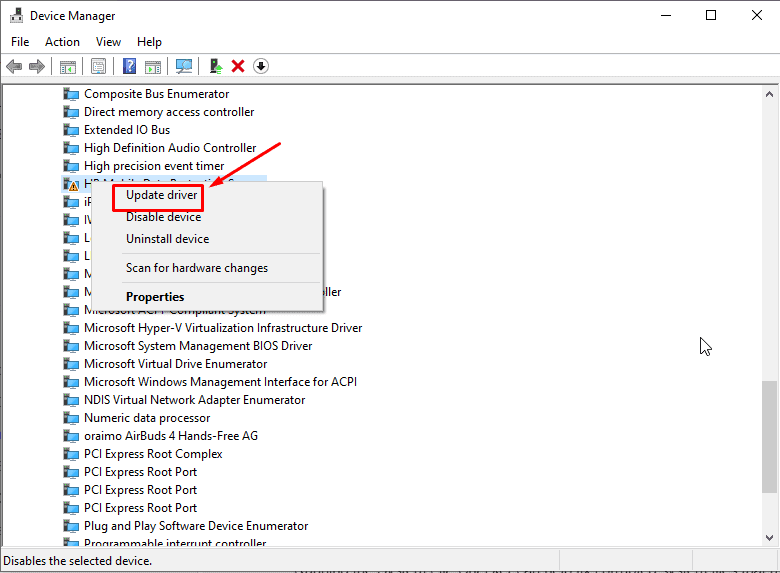 Update driver