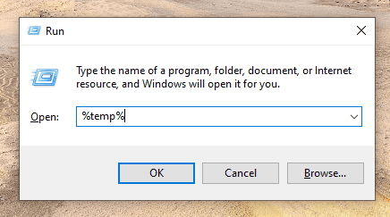 Geben Sie %temp% ein