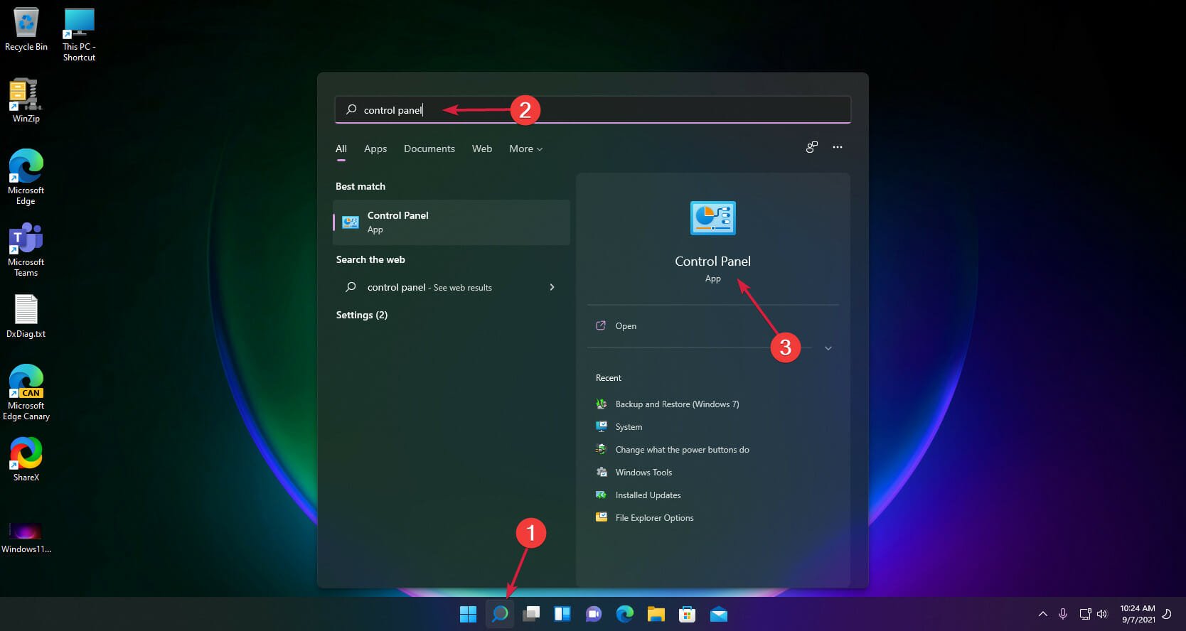 windows 11 painel de controle