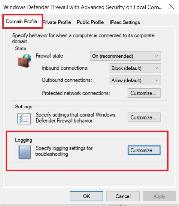 Брандмауэр Windows Defender с расширенной безопасностью - Свойства