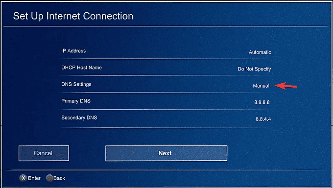 DNS settings