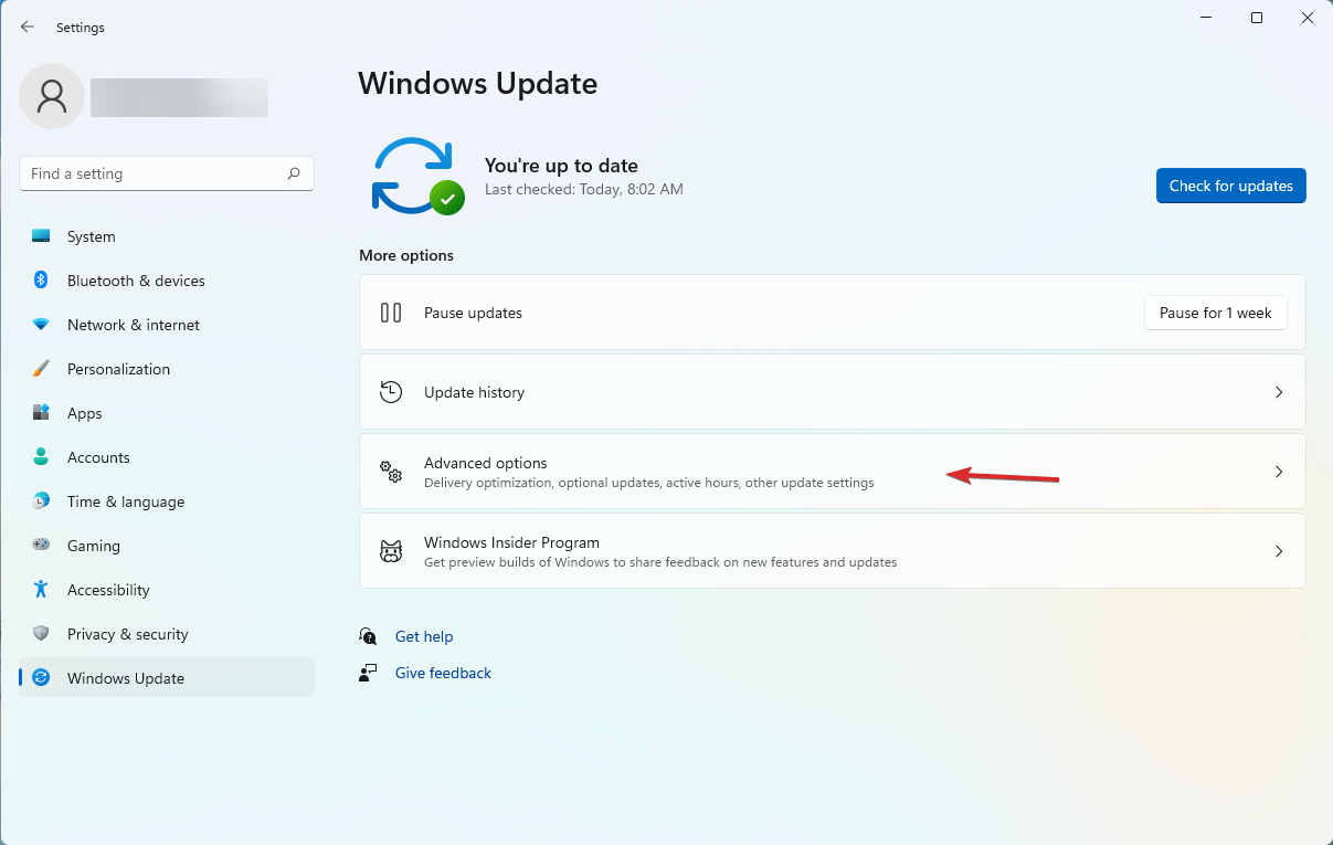 windows update advanced settings