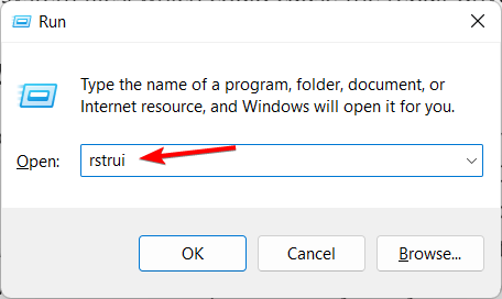 rstrui restart to repair drive errors