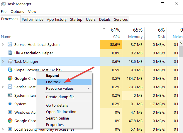 kill all processes windows