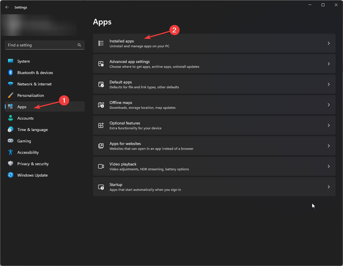 Apps - Installed apps - 
