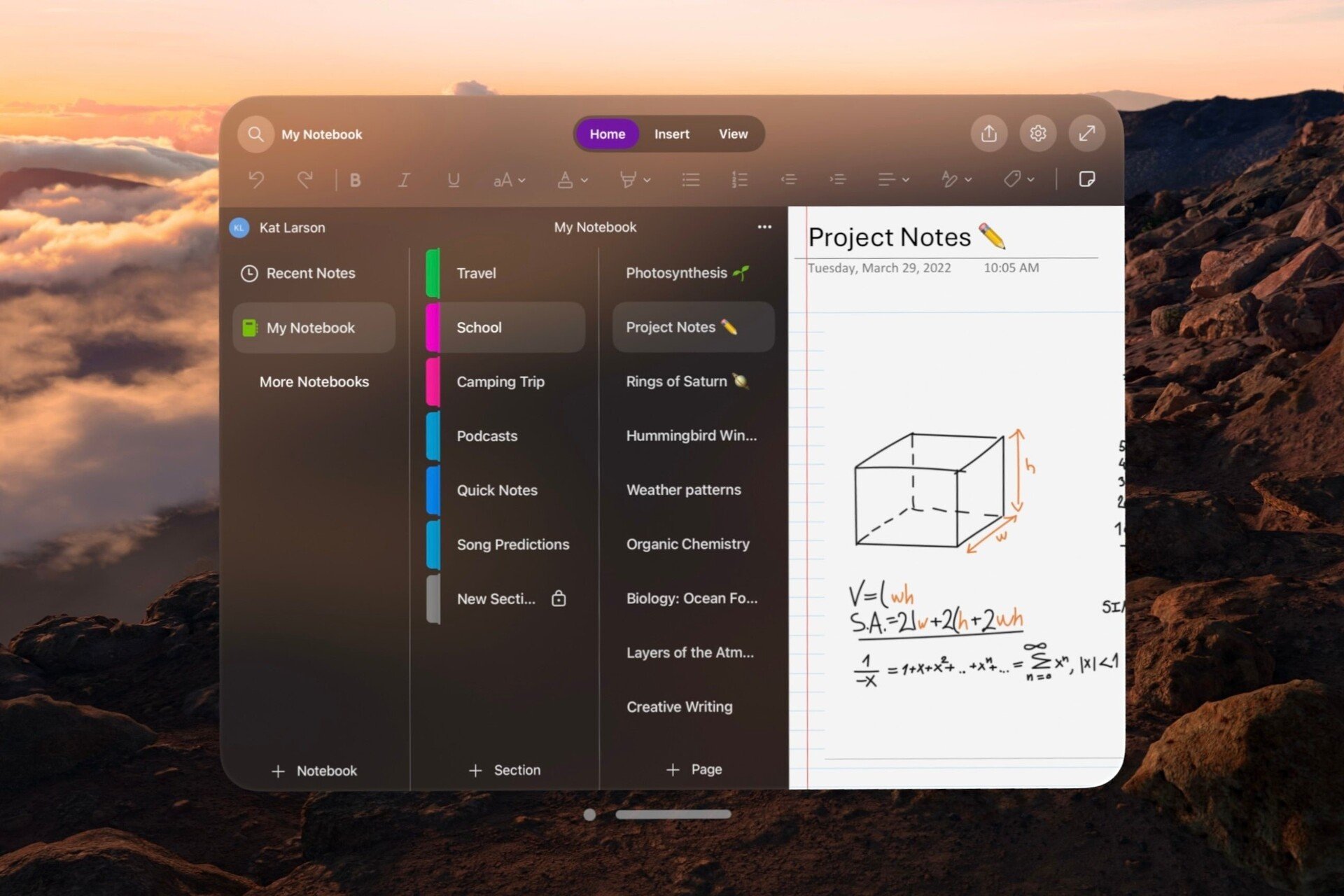 Microsoft OneNote arrive sur Apple Vision Pro