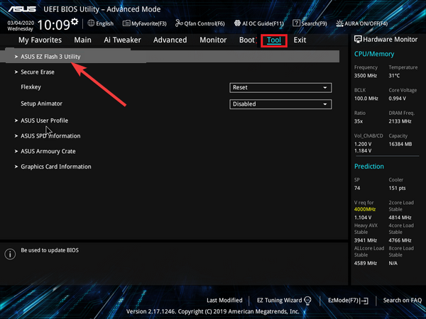 tool ez update bios asus