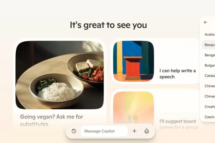 Microsoft Copilot neue Benutzeroberfläche