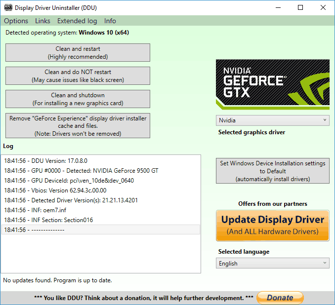 Eliminar versiones antiguas del controlador de pantalla Nvidia