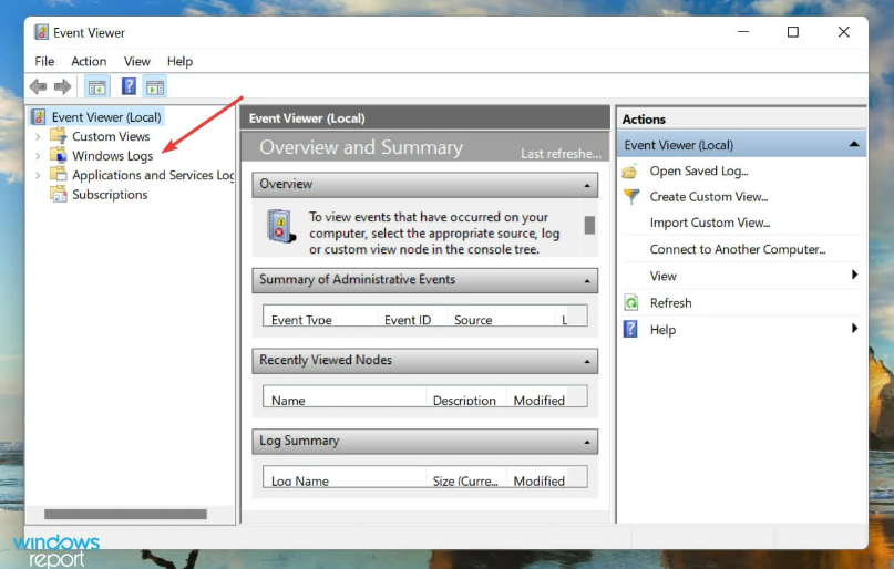 Windows 11 데스크탑 충돌 로그