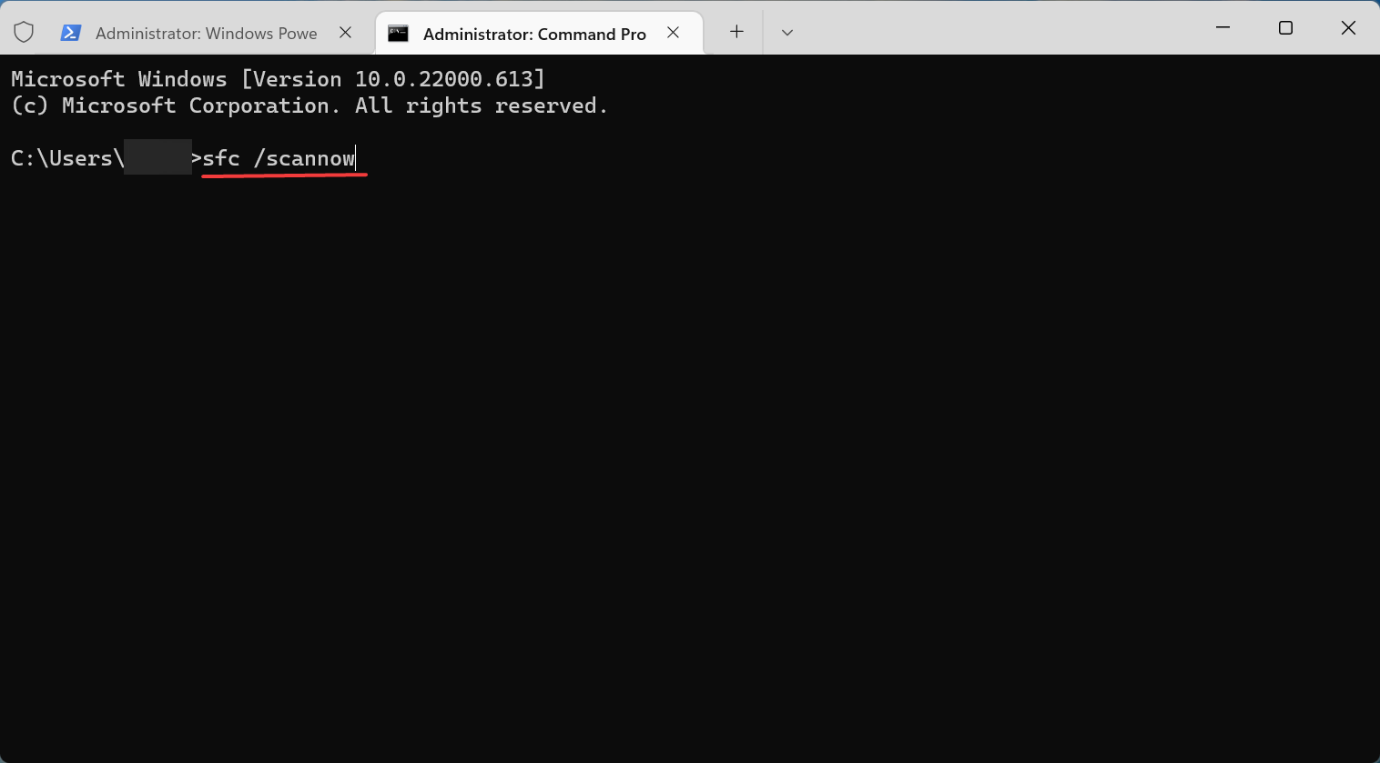 Analyse SFC pour corriger la restauration du système Windows 11 prenant beaucoup de temps