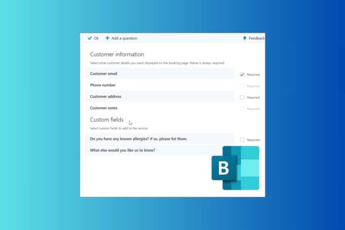 Как добавить пользовательские поля в Microsoft Bookings?