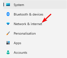 Network & internet settings