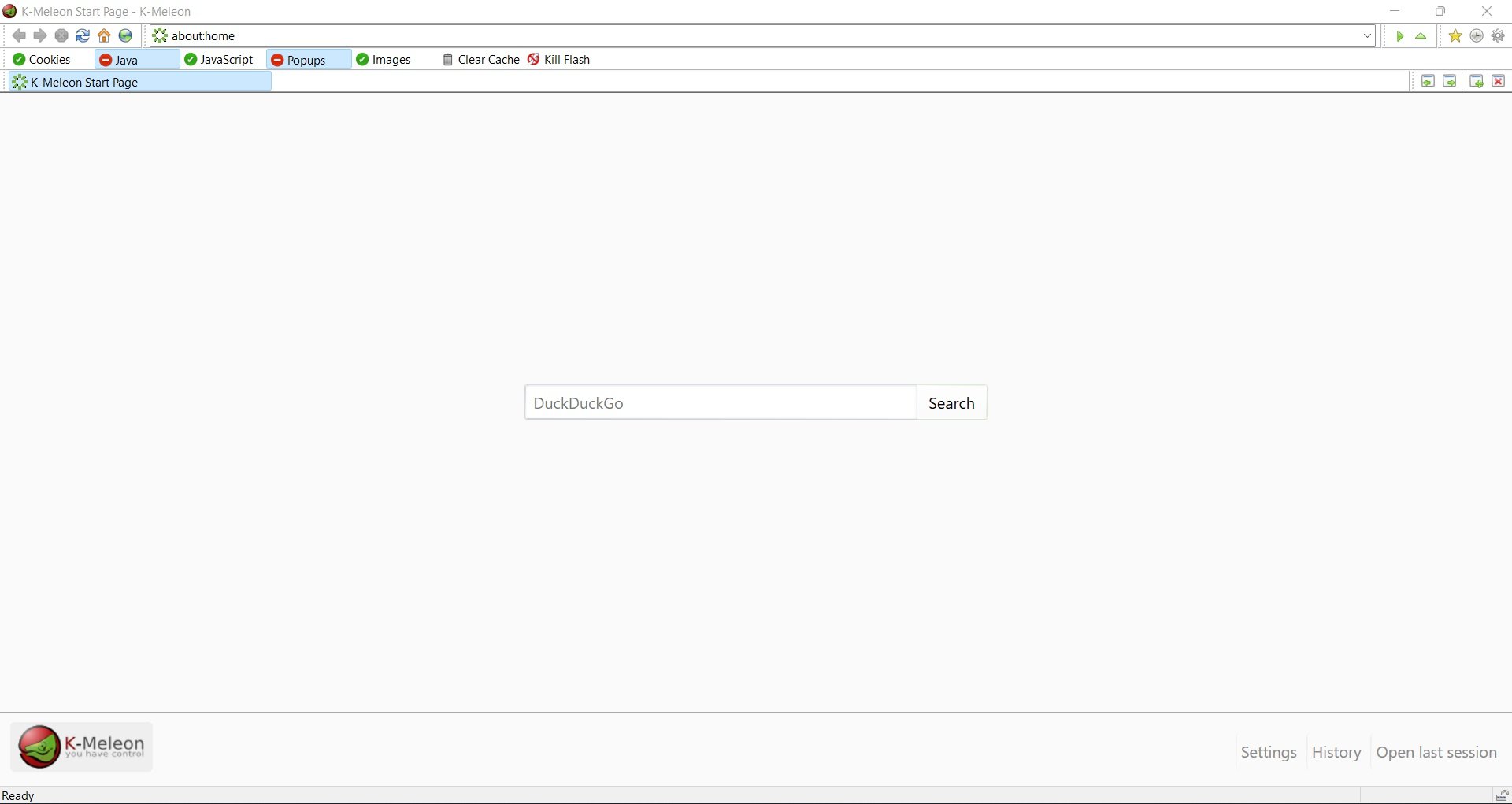 k-meleon browser interface