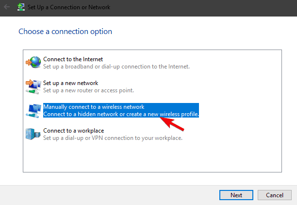 Hidden WiFi network setup