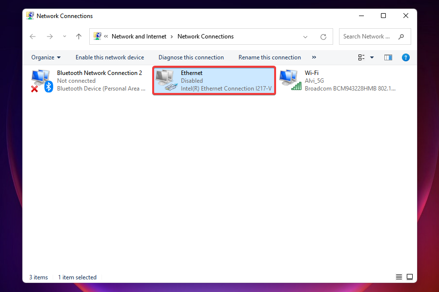 Ethernet in Windows 11 deaktiviert