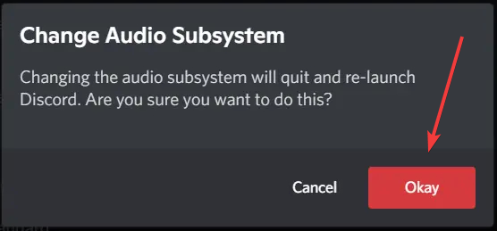 confirmant les changements sur l'audio
