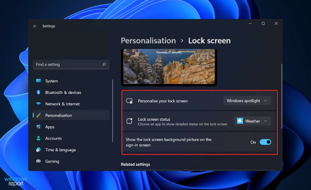 pers-same customize lock screen windows 11