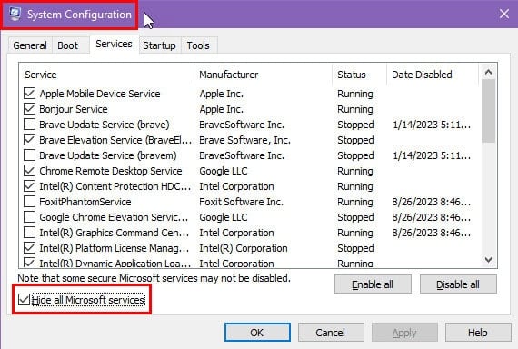 System config